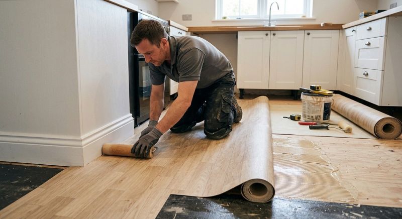 Sheet Linoleum Installation in Leander, TX